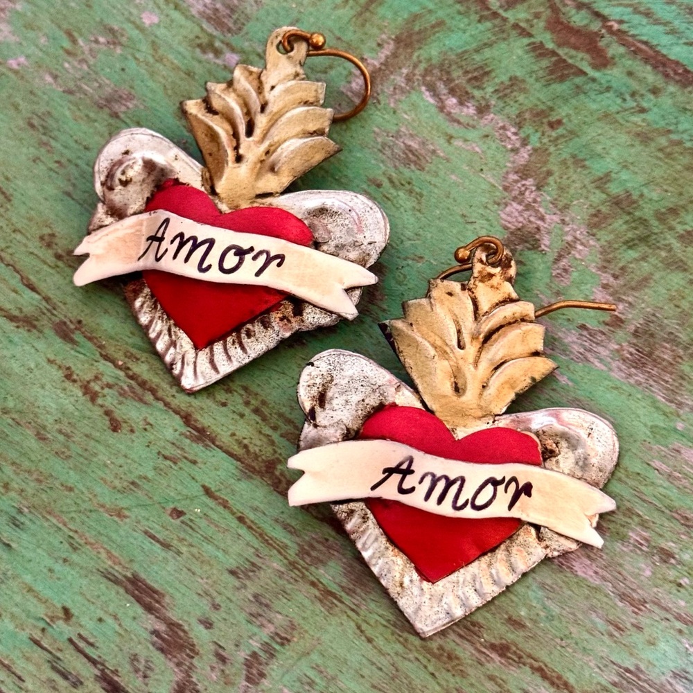 Mexican Sacred Heart Earrings